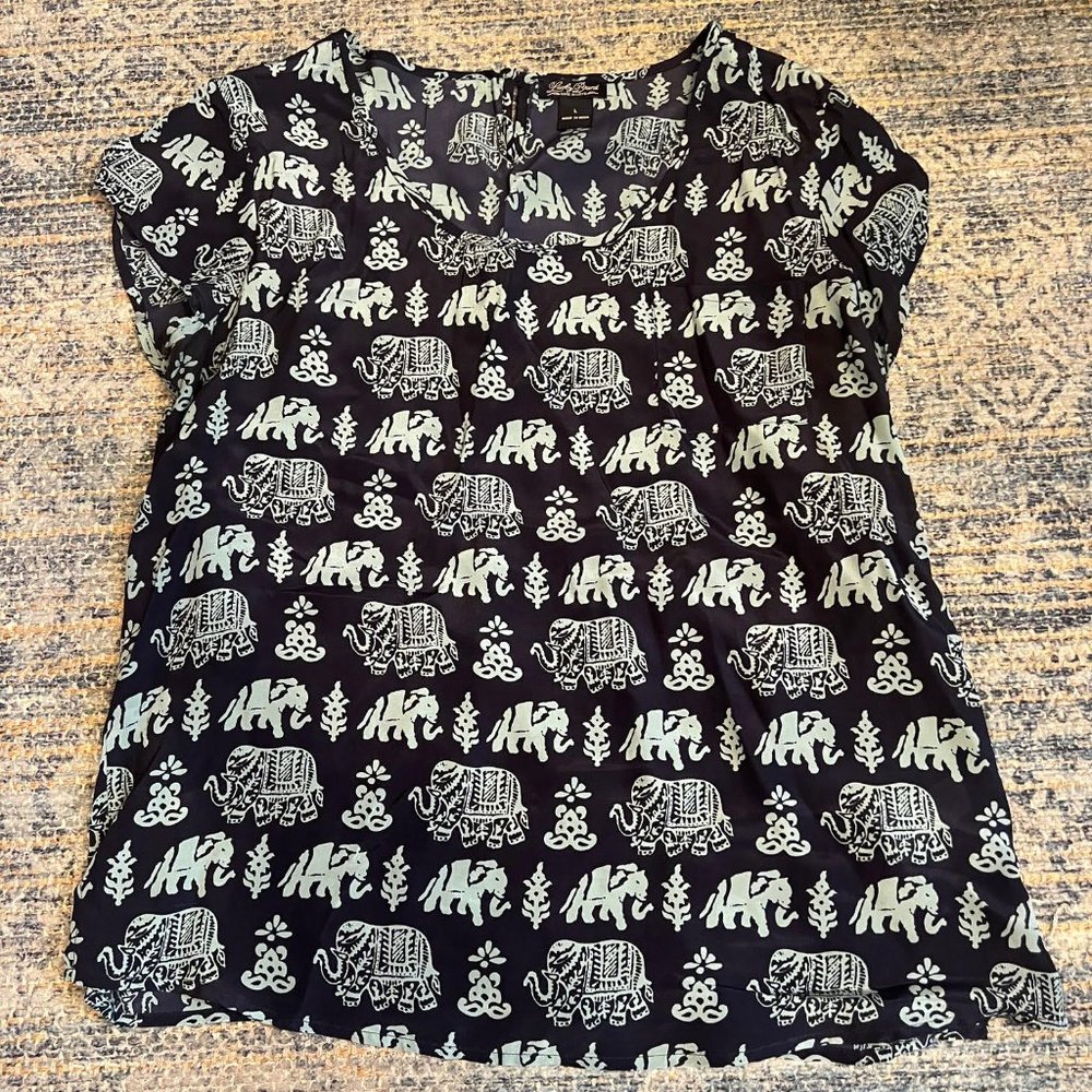 Lucky Brand Elephant Blouse - Size L
